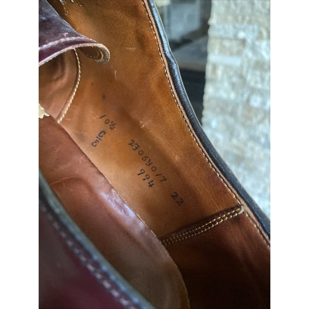 Alden 994 Saddle Bal Oxford Shell Cordovan Cherry Brown 10.5 C E *replaced heel